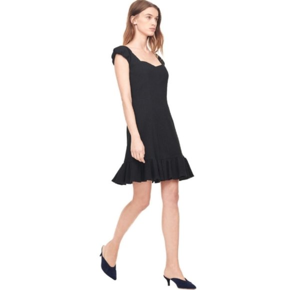 NWT Rebecca Taylor Black Cap Sleeve Texture Dress 4 - Picture 4 of 16